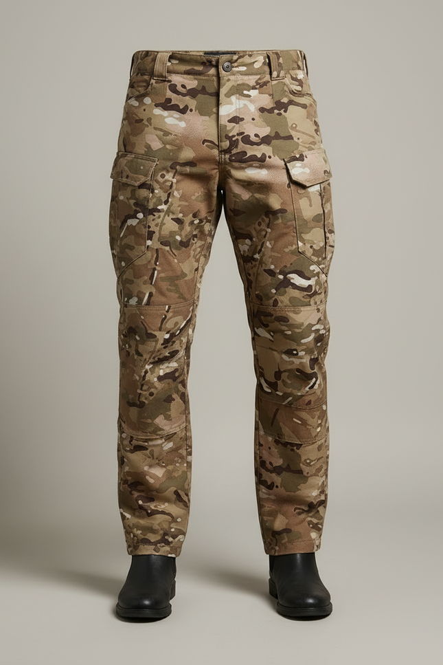 Pantalon Cargo Camouflage Tactique Homme Multipoches Renforcé - Multicolore Toile - vue 3