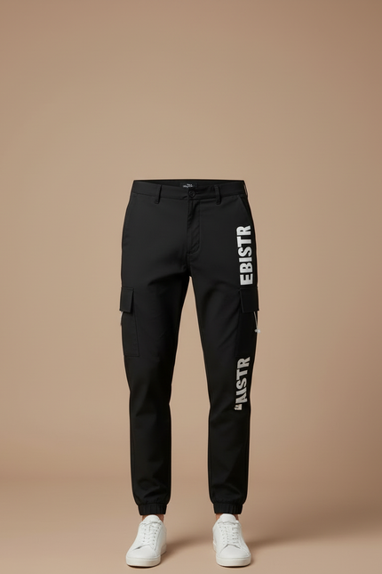 Pantalon Cargo Ajustable - Noir Polyester - vue 3