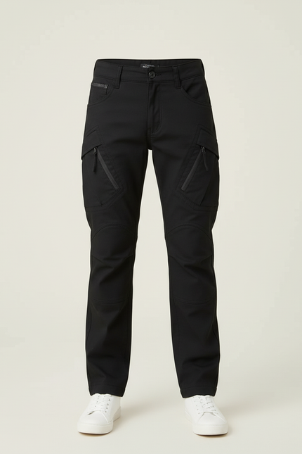 Pantalon Cargo Noir Enfant Coton Multi-Poches - Toile - vue 3