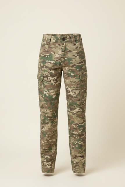 Pantalon Cargo Camouflage Militaire Enfant Ajusté - Multicolore Toile - vue 3