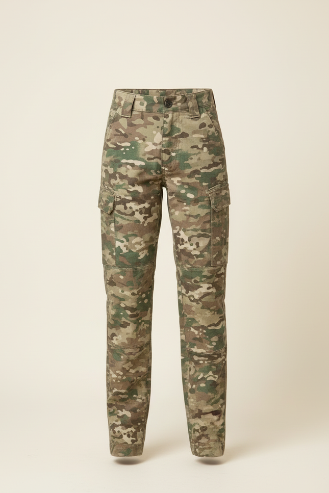 Pantalon Cargo Camouflage Militaire Enfant Ajusté - Multicolore Toile - vue 3