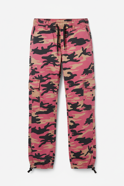 Pantalon Cargo Rose Camouflage Ample Fille Enfant - Coton - vue 3