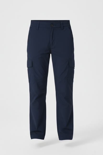 Pantalon Cargo Bleu Marine Coupe Droite Multipoches Enfant - Toile - vue 3