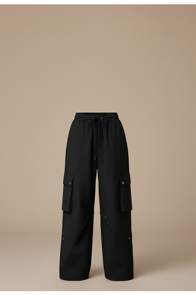 Pantalon Cargo Ample Noir Multipoches Enfant Décontracté - Polyester - vue 3
