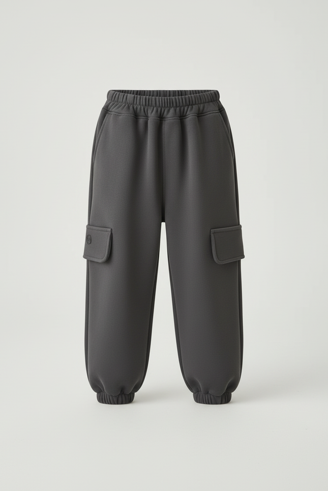 Pantalon Cargo Gris Molletonné Ample Enfant - vue 3
