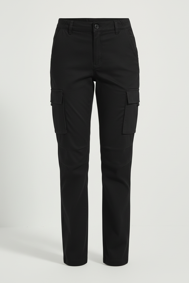 Pantalon Cargo Noir Multipoches Décontracté Femme - Toile - vue 3
