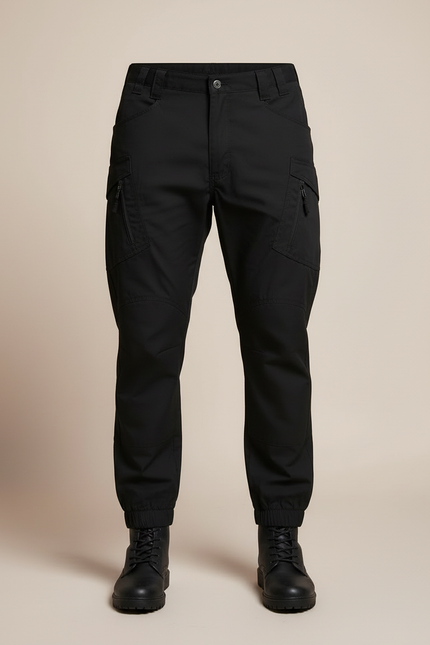 Pantalon Cargo Noir Homme Jogger Multi-Poches Tactique - Polyester - vue 3