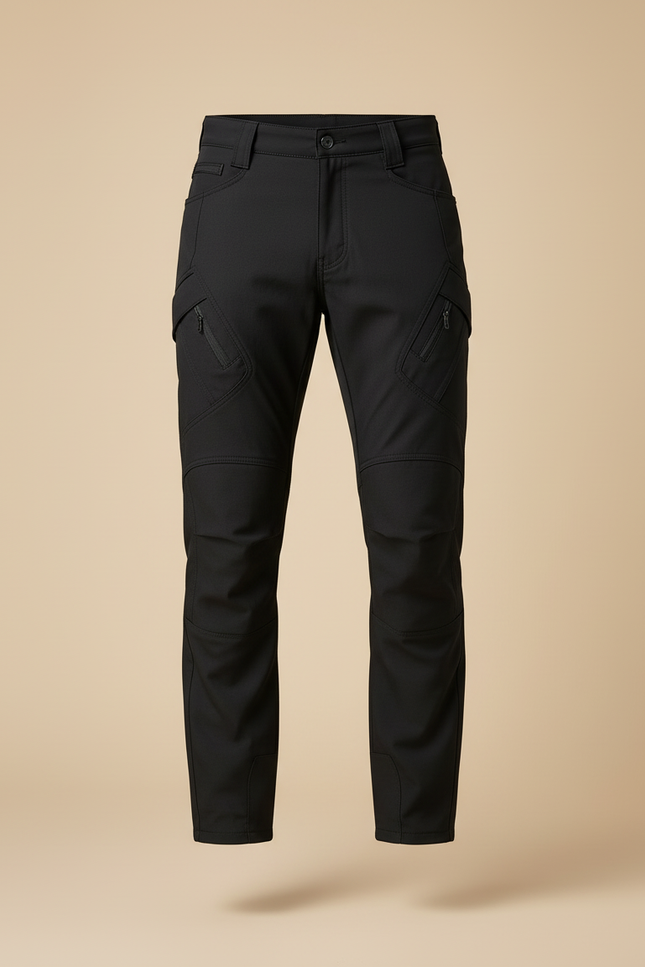 Pantalon Moto Cargo Kevlar - Noir Polyester - vue 3