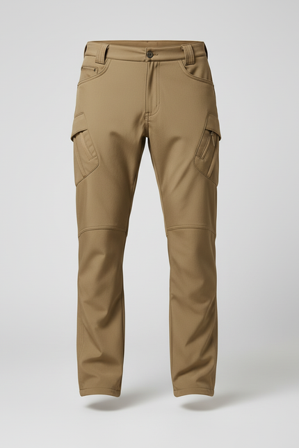 Pantalon Cargo Kaki Droit Multipoches Résistant Randonnée - Polyester - vue 3
