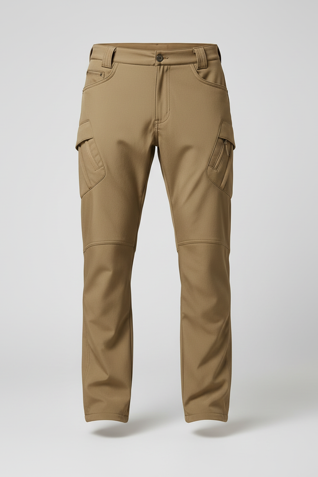 Pantalon Cargo Kaki Droit Multipoches Résistant Randonnée - Polyester - vue 3