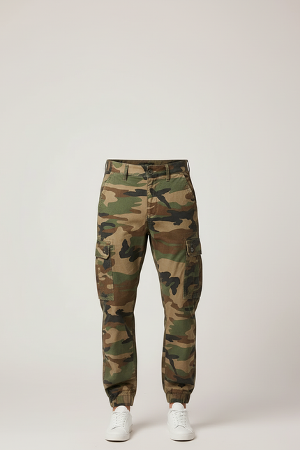 Pantalon Cargo Camouflage Militaire Coton Multipoches Décontracté - Multicolore - vue 3