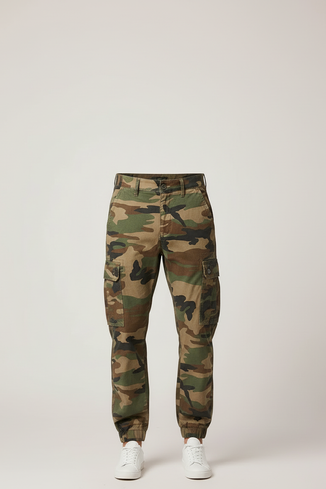 Pantalon Cargo Camouflage Militaire Coton Multipoches Décontracté - Multicolore - vue 3