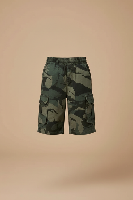 Pantalon Cargo Camouflage Vert Coton Décontracté Enfant - vue 3