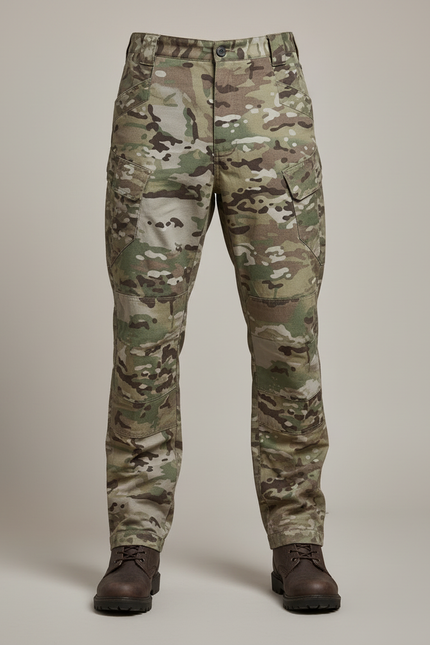 Pantalon Cargo Camouflage Militaire Tactique Multipoches Homme - Multicolore Toile - vue 3