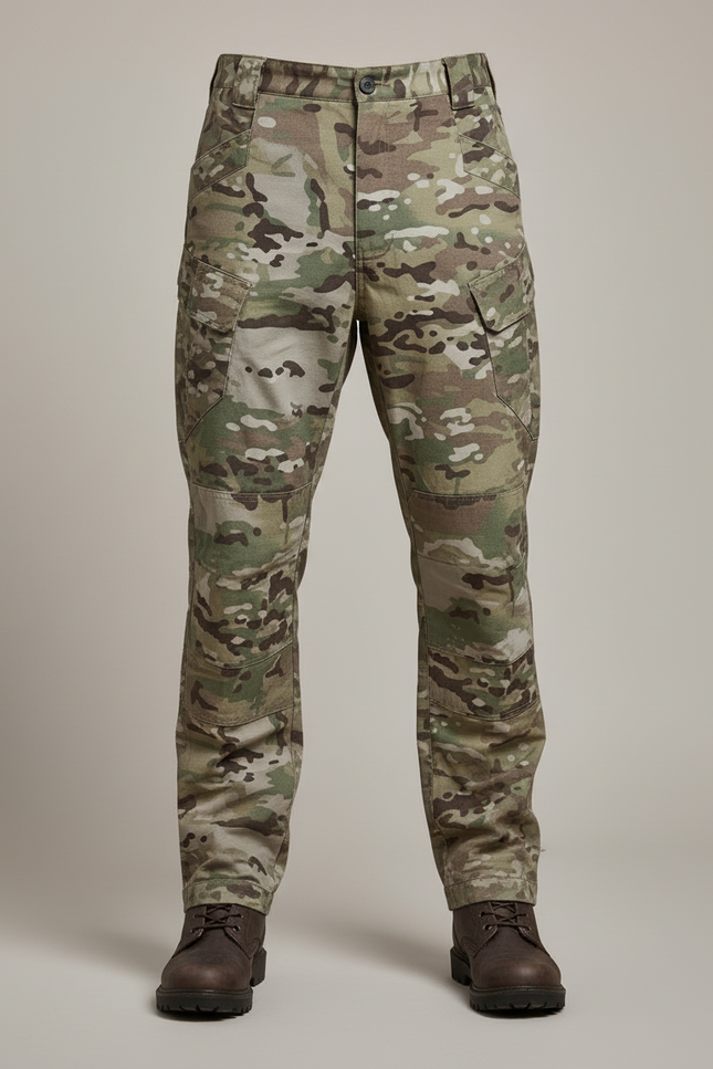 Pantalon Cargo Camouflage Militaire Tactique Multipoches Homme - Multicolore Toile - vue 3