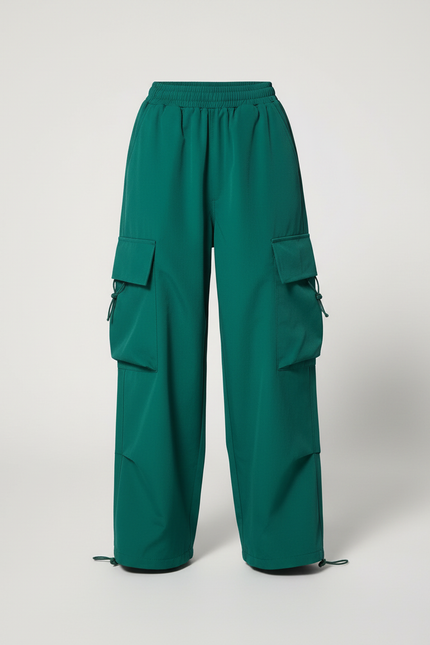 Pantalon Cargo Vert Ample Léger Enfant Décontracté - Polyester - vue 3