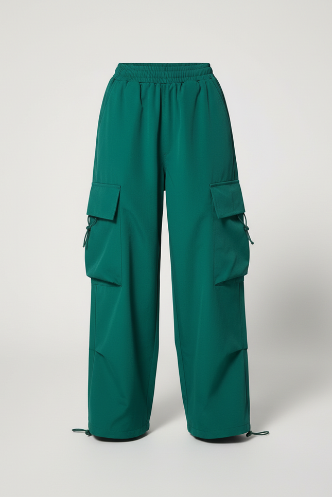 Pantalon Cargo Vert Ample Léger Enfant Décontracté - Polyester - vue 3