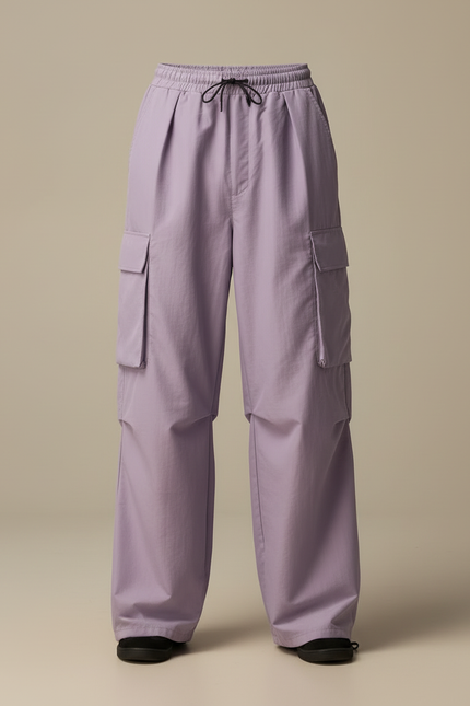Pantalon Cargo Lilas Ample Multi-Poches Décontracté Homme - Violet Polyester - vue 3