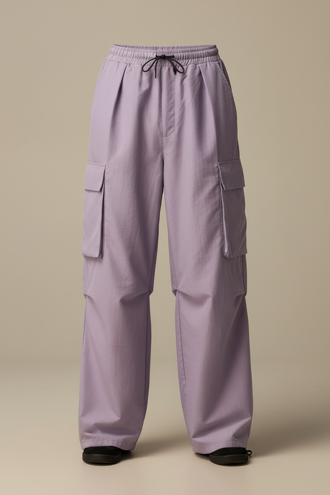 Pantalon Cargo Lilas Ample Multi-Poches Décontracté Homme - Violet Polyester - vue 3