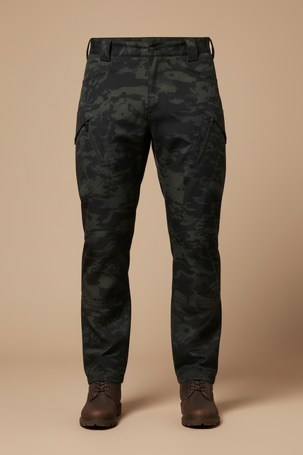Pantalon Cargo Camouflage Militaire Ajusté Homme Multipoches - Multicolore Toile - vue 3