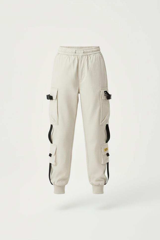 Pantalon Cargo Beige Multipoches Décontracté Fille - Toile - vue 3
