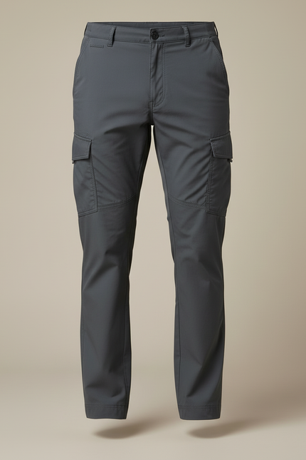 Pantalon Cargo Homme Gris Décontracté Multipoches Slim - Gabardine - vue 3