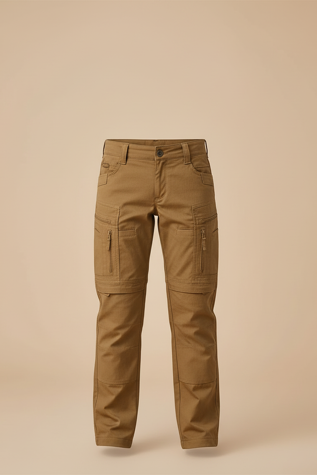 Pantalon Cargo Marron Enfant Multipoches Résistant Décontracté - Toile - vue 3