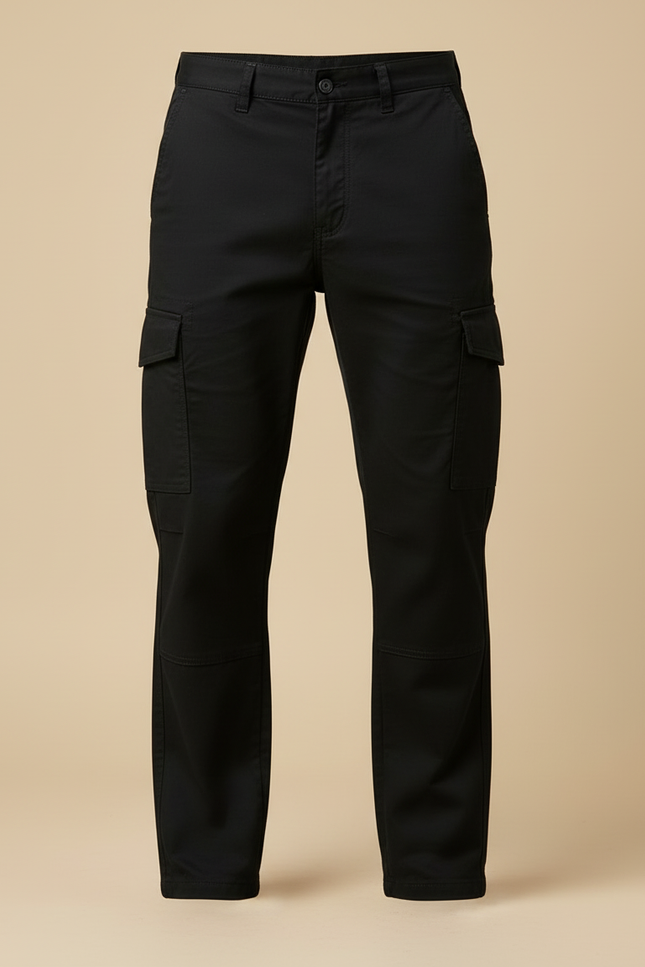 Pantalon Cargo Droit - Noir Toile - vue 3