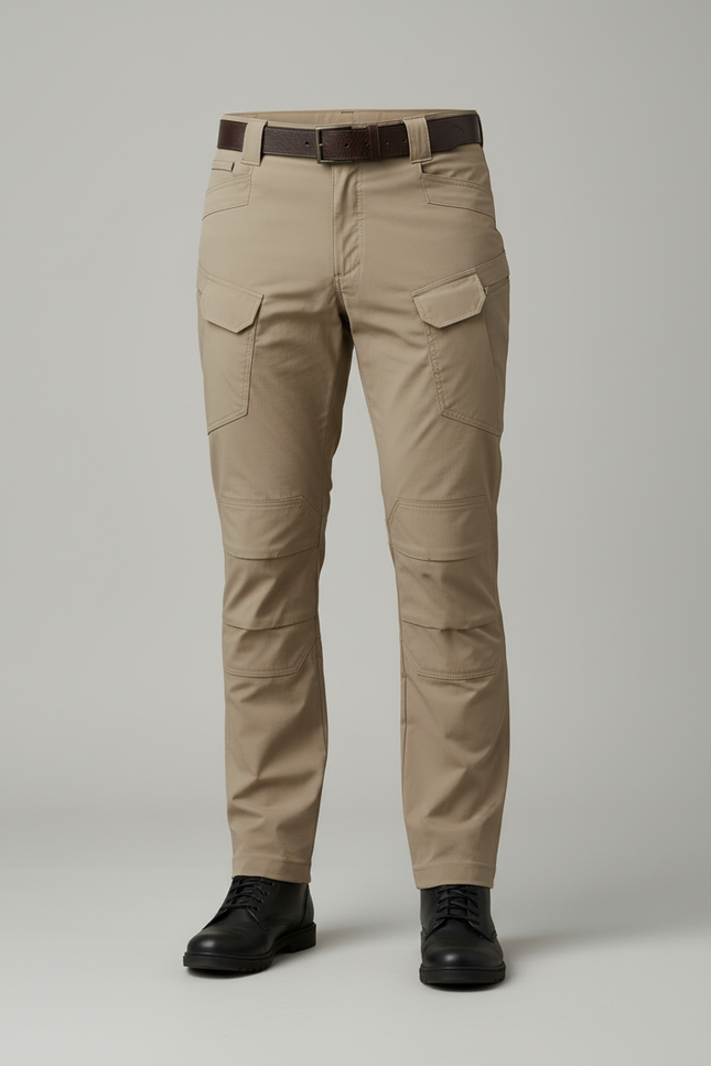 Pantalon Cargo Homme Beige Tactique Multipoches Résistant - Gabardine - vue 3