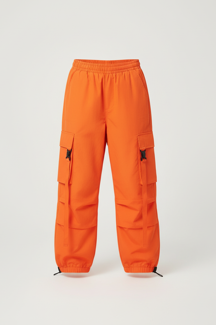 Pantalon Cargo Orange Ample Enfant Hip Hop - Toile - vue 3