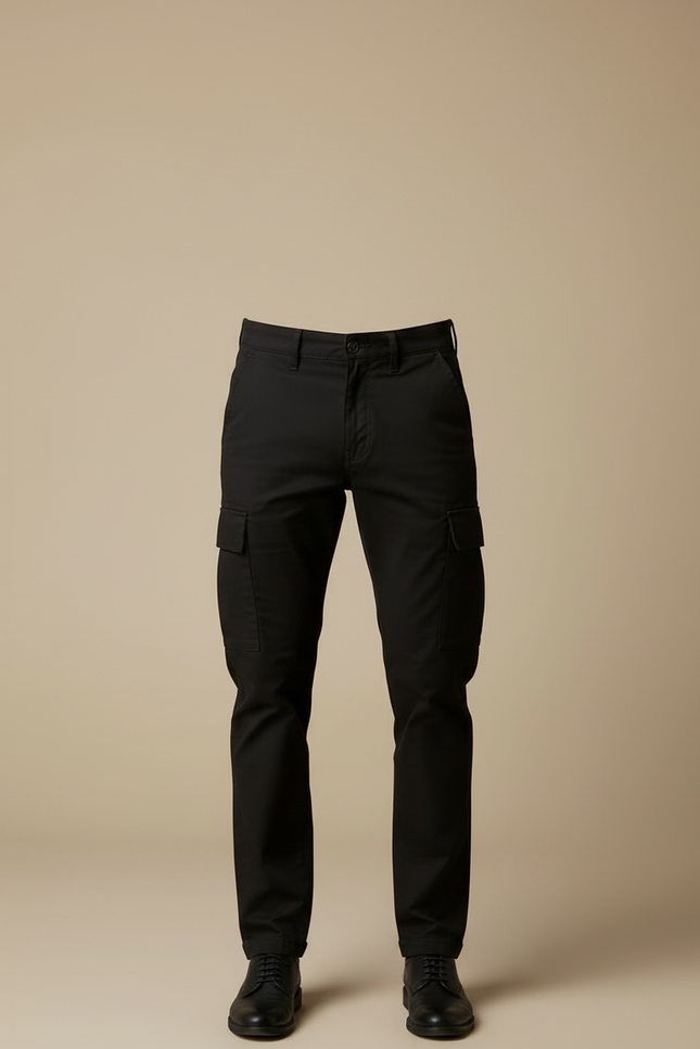 Pantalon Cargo Relaxed Fit - Noir Coton - vue 3