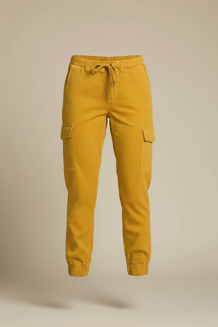Pantalon Cargo Jaune - Toile - vue 3