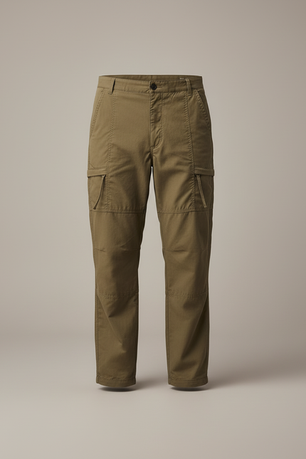 Pantalon Cargo Kaki Droit Coton Homme Décontracté - Toile - vue 3