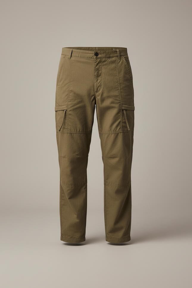 Pantalon Cargo Kaki Droit Coton Homme Décontracté - Toile - vue 3