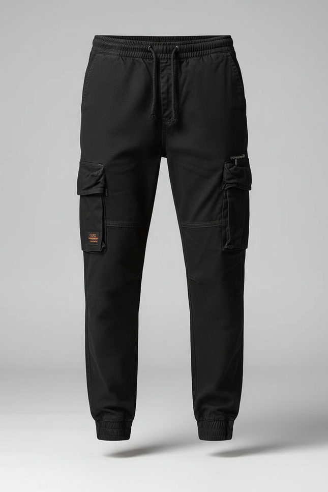 Pantalon Slim Cargo - Noir Toile - vue 3