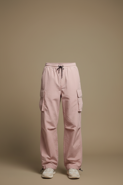 Pantalon Cargo Rose Ample Décontracté Cordon Homme - Polyester - vue 3