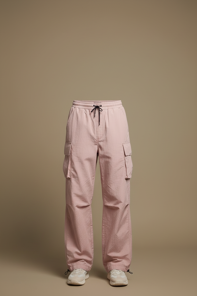 Pantalon Cargo Rose Ample Décontracté Cordon Homme - Polyester - vue 3