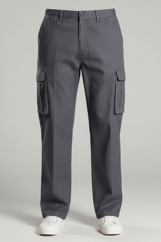 Pantalon Cargo Grande Taille - Gris Coton - vue 3