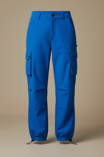 Pantalon Cargo Bleu Vif Décontracté Coupe Ample - Polyester - vue 3