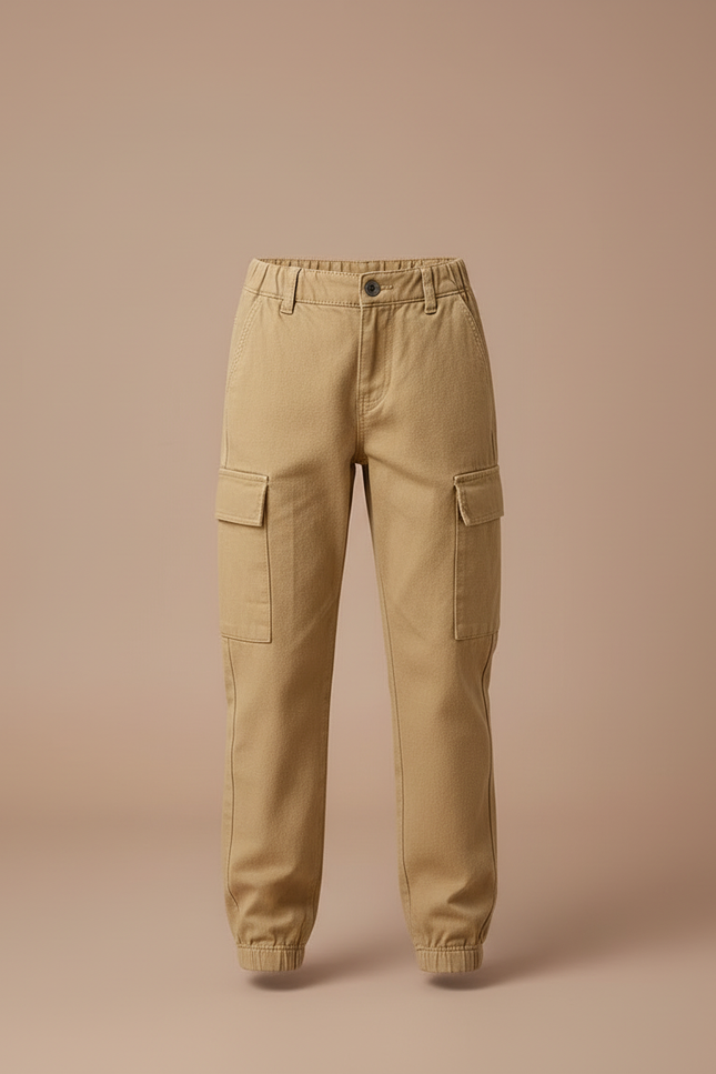 Pantalon Cargo Beige Décontracté Coton Enfant - Toile - vue 3