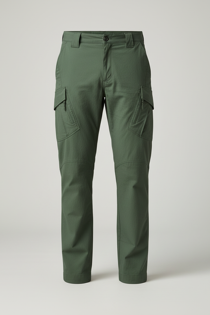 Pantalon Cargo Vert Militaire Homme Multipoches Coton - Kaki - vue 3