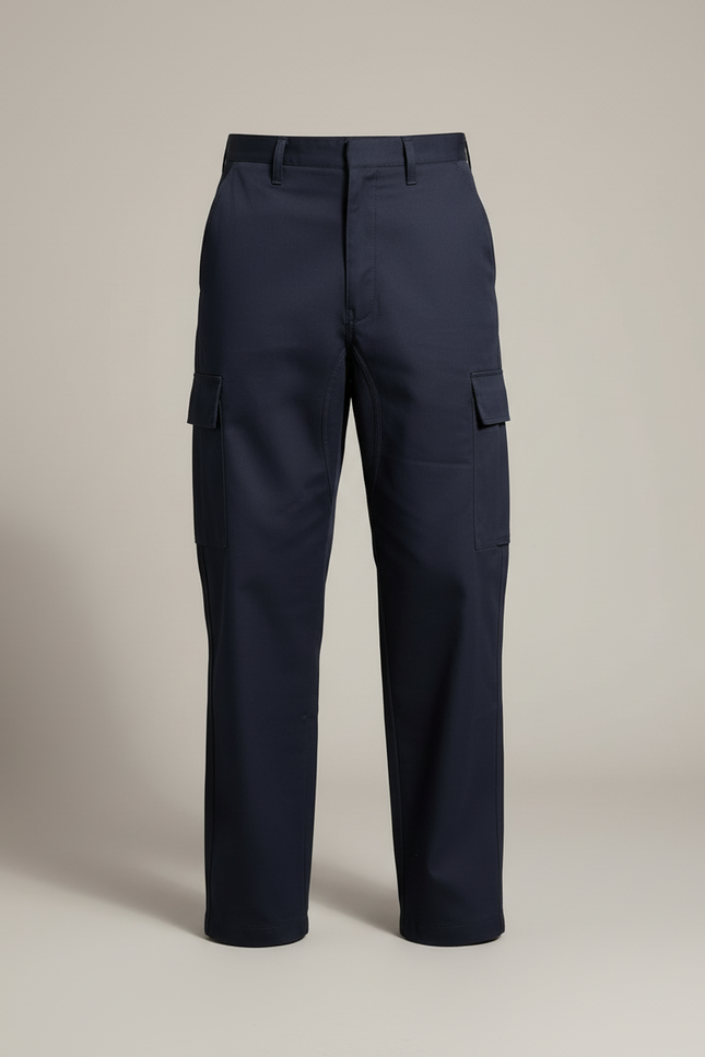 Pantalon Cargo Homme Bleu Marine Ample Coton - Toile - vue 3