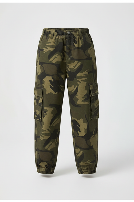Pantalon Cargo Camouflage Ample Poches Enfant Coton - Imprimé - vue 3
