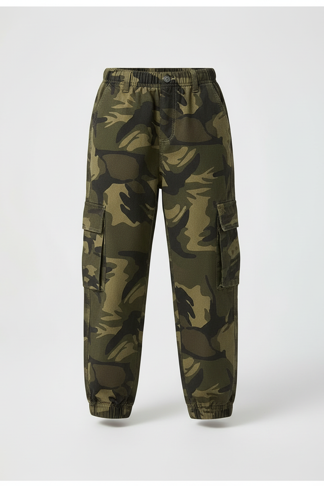 Pantalon Cargo Camouflage Ample Poches Enfant Coton - Imprimé - vue 3