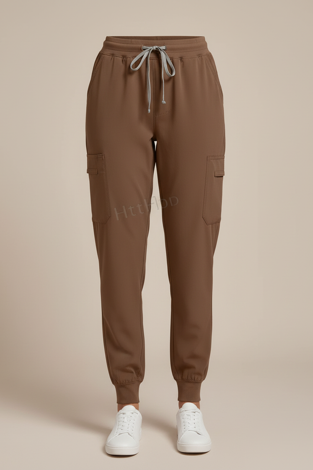 Pantalon Cargo Marron Jogger Fluide Femme Décontracté - Polyester - vue 3
