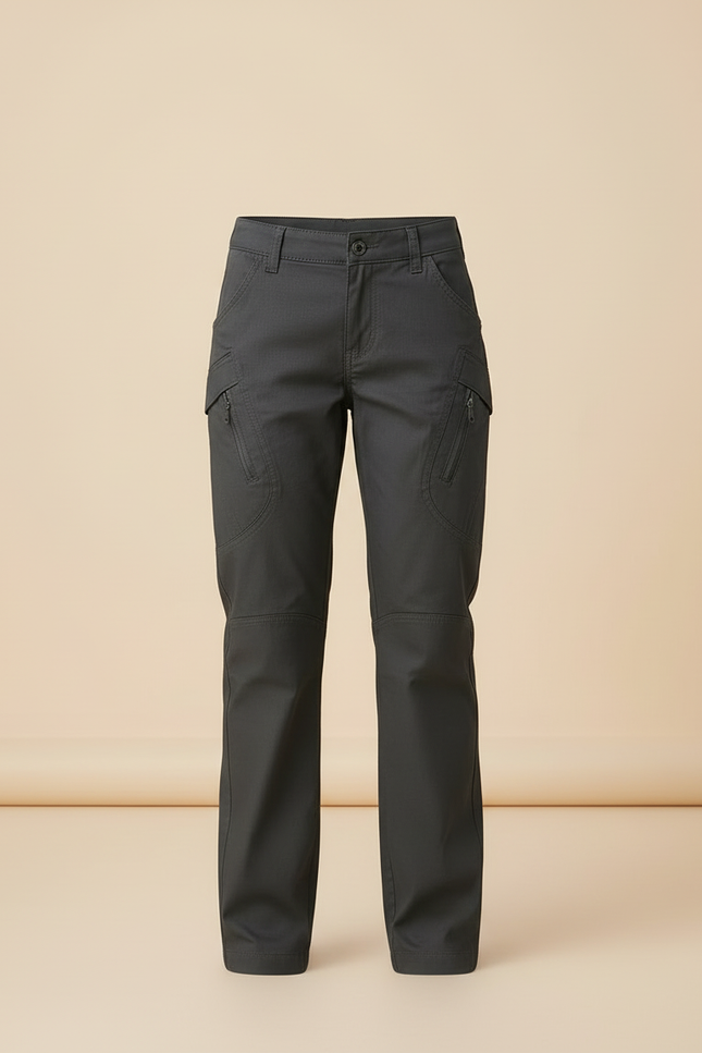 Pantalon Cargo Gris Fille Coupe Droite Multipoches - Gabardine - vue 3