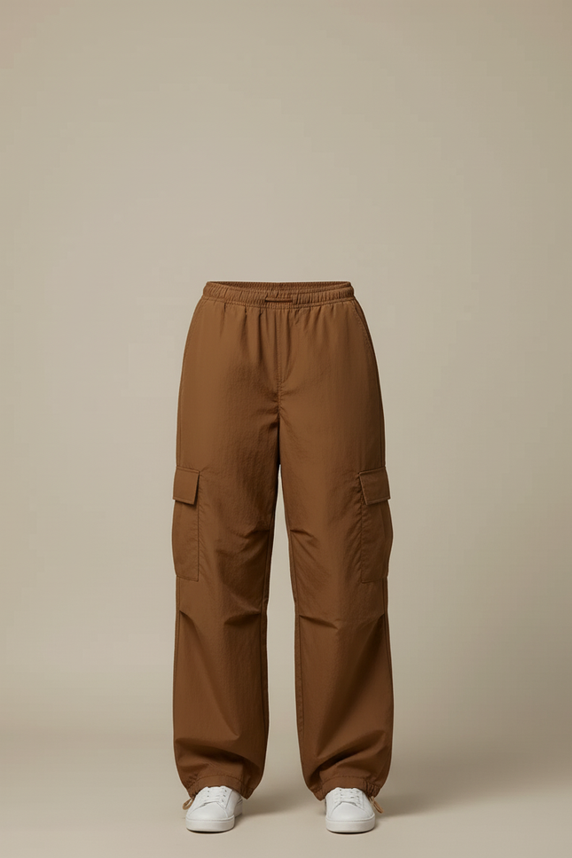 Pantalon Cargo Marron Ample Streetwear Femme - Polyester - vue 3