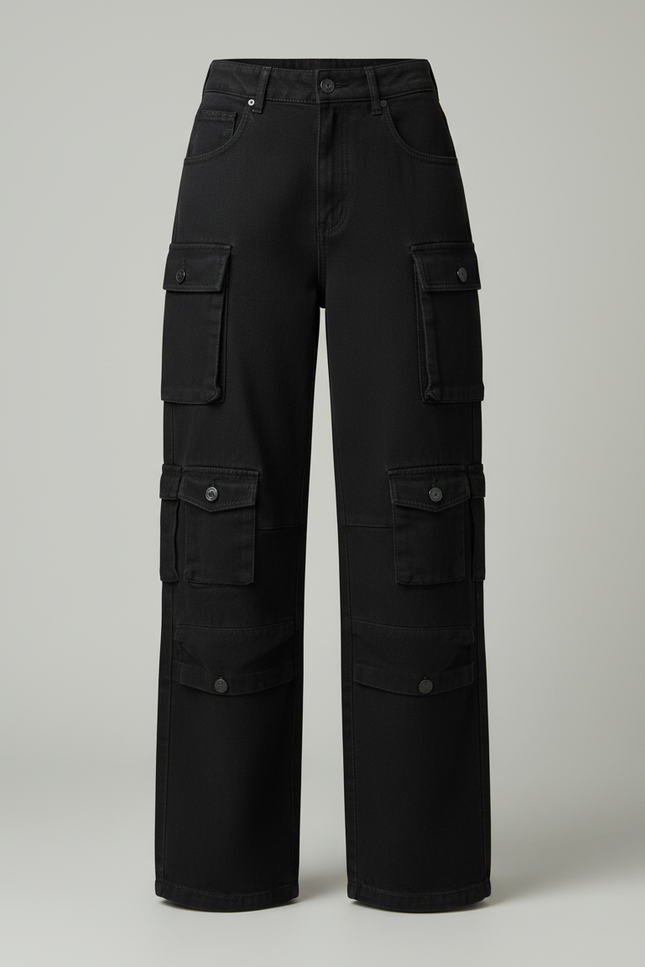 Pantalon Cargo Femme Noir Baggy - Jean - vue 3