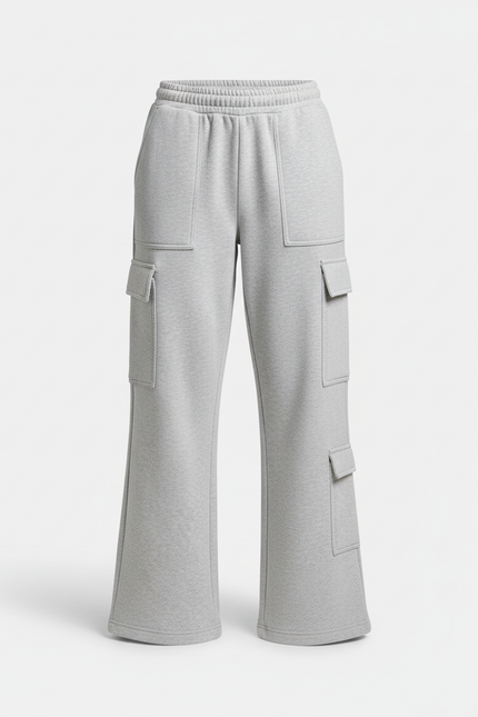 Pantalon Cargo Gris Femme - Molleton - vue 3