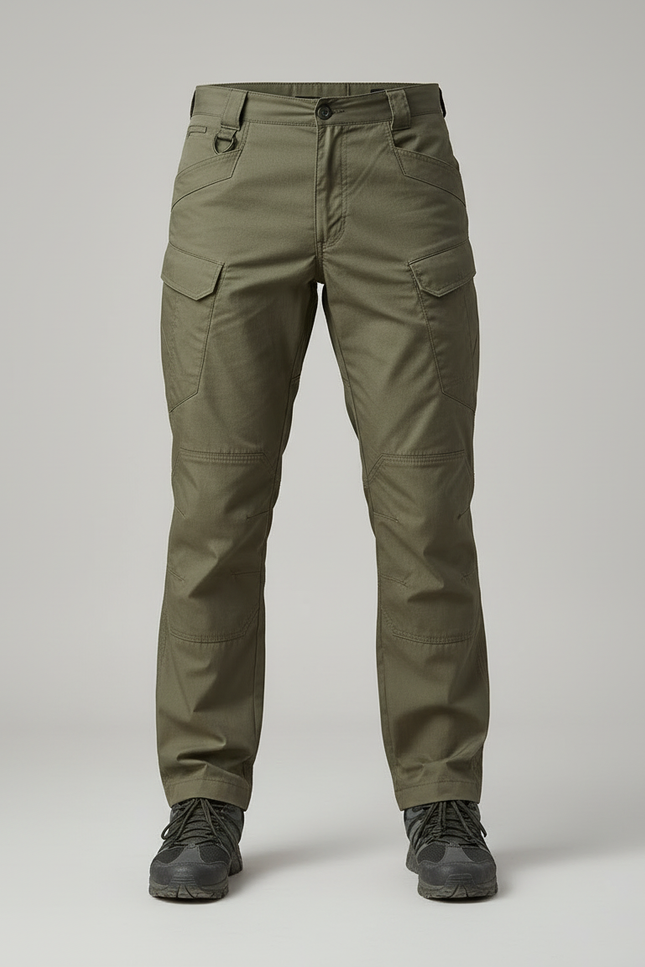 Pantalon Cargo Vert Militaire Durable Homme - Kaki Gabardine - vue 3
